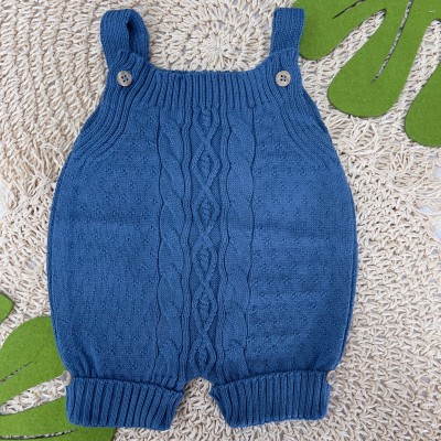 Jardineira Curta de Linha Losango - Azul Jeans Jardineira Curta de Linha Losango - Azul Jeans